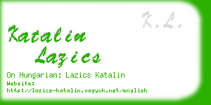 katalin lazics business card